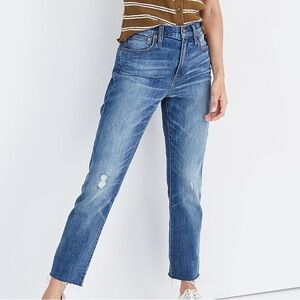Madewell High-Rise Slim Boyjean with Raw Hem Size 27